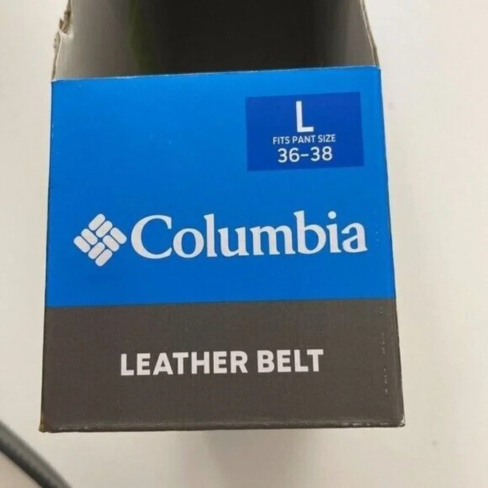 NEW Columbia Men's Leather Belt L Fits Pant Size 36-38 Black